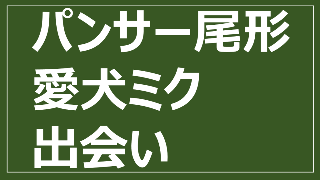 パンサー尾形と愛犬の三九 ミク との出会いとは おもちトレンド